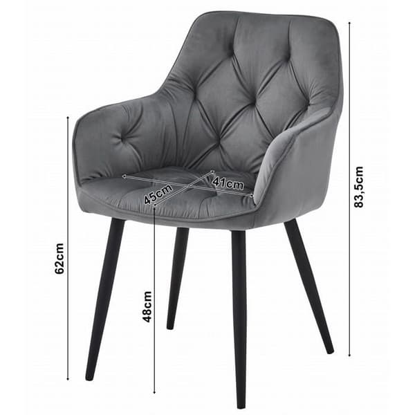 KOMODEE Fåtölj ISCA - marinblå sammet / svarta ben x 1 56x84x62 cm