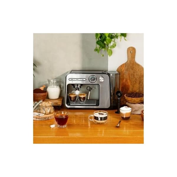 Cecotec Espressomaskin Power Espresso 20 Square Pro, 1450 W, 20 bar, Thermoblock, Ångspruta, 2 koppar kaffe