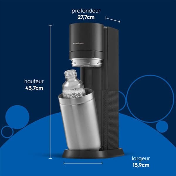 Sodastream kolsyremaskin - DUO Svart - 2 glasflaskor - 1 gaspatron 60L