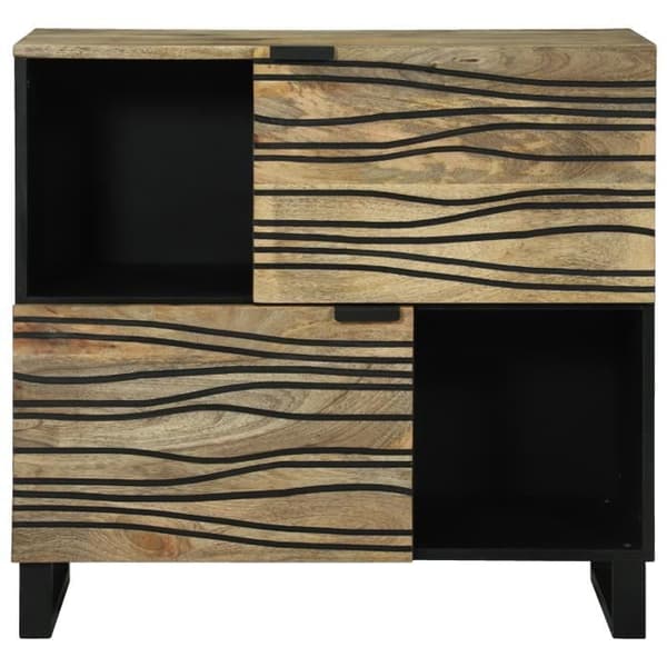 Buffé bas - 80x33.5x75 cm - Massivt mangoträd - 2 dörrar - Nutida stil