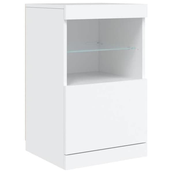 vidaXL Buffé med LED-lampor vit 41x37x67 cm 836679