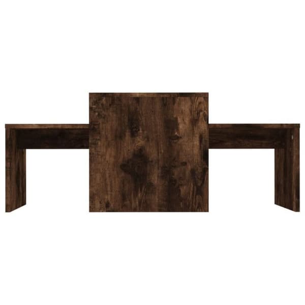 vidaXL Soffbordsset Rökt Ek 100x48x40 cm Konstruerat trä 815546