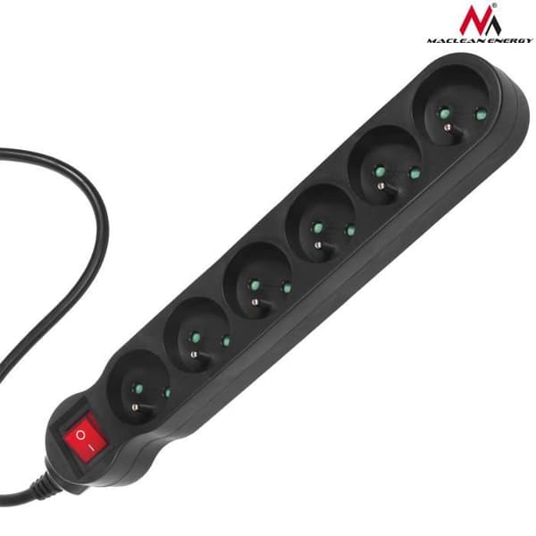 Multifunktionsuttag - MCE - 6 uttag - Ljusströmbrytare - 3 m - 2300W