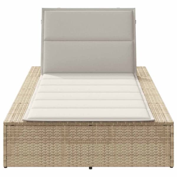 Transat - Beige - Flytande kudde - Justerbart ryggstöd - Hållbar flätad resin