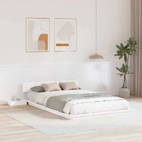 vidaXL Sängram Vit 120 x 190 cm trä 872411