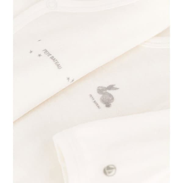 Petit Bateau Pyjamas för prematura bebisar - 2-pack, 100% ekologisk bomull (Vit) A09QU