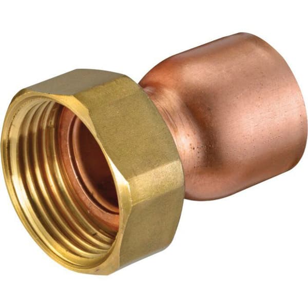 Minskad kopparhylsa med mutter - 2 stycken - F 3/8' - Diameter 10 mm
