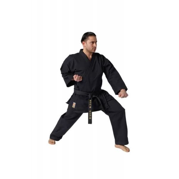 Karate-Gi Traditionell svart 12 Oz 180 cm