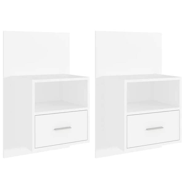 vidaXL Vägghängda Sängbord 2 st Vit 811008
