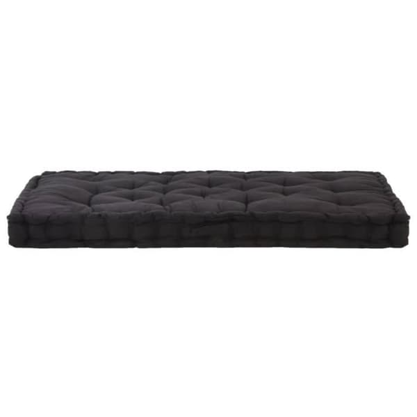 vidaXL Pall Golvkudde Bomull 120x80x10 cm Svart