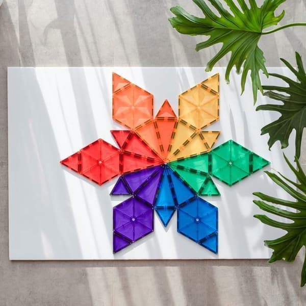 CONNETIX Byggplattor Magnetiska Regnbåge Geometripaket, 30 Bitar