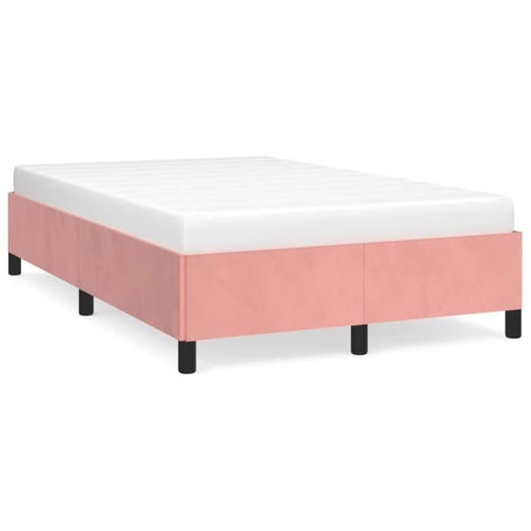 vidaXL Sängram utan madrass rosa 120x200 cm sammet 347317