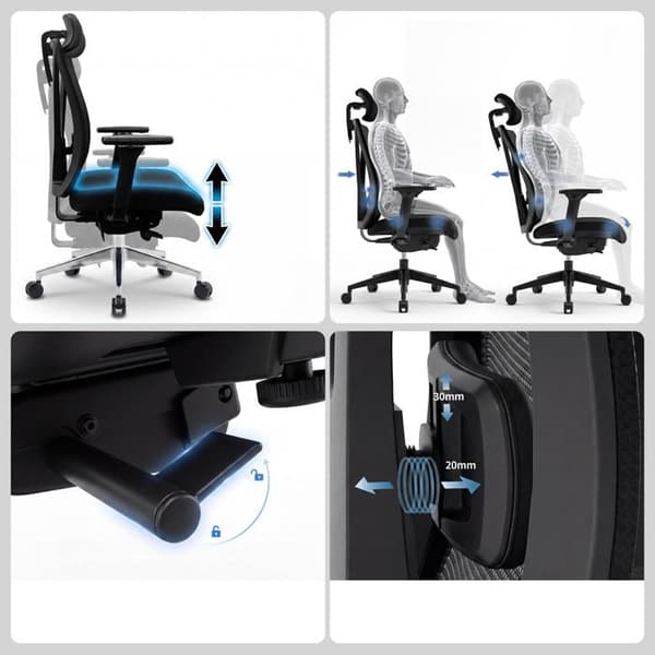 JAN NOWAK Ergonomisk kontorsstol mörkblå VECTOR