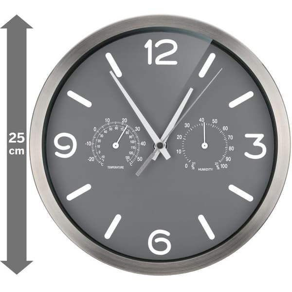Väggklocka - BRESSER - MyTime - 25 cm - Aluminium - Tyst rörelse