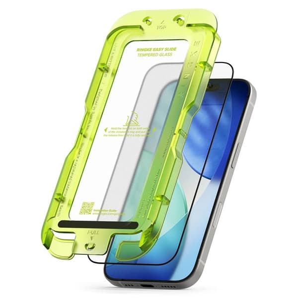 2-pack Ringke Easy Slide härdat glas skärmskydd för iPhone 17 - Klar