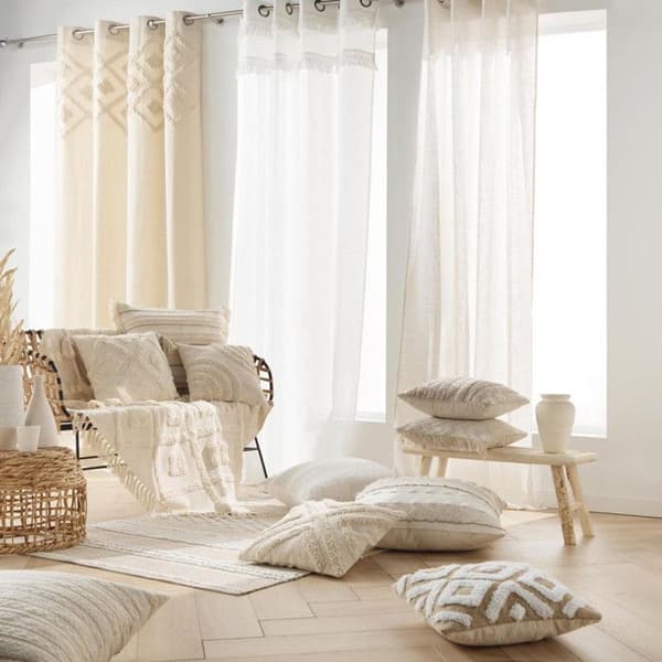 Franspläd 125 x 150 cm – Vävt i bomull/polyester med texturerad Inca