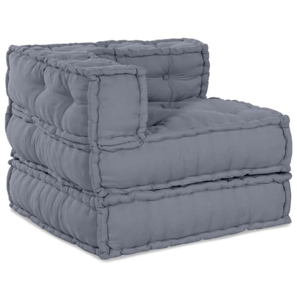 Grå modulär pouf 70x70x54 i tyg