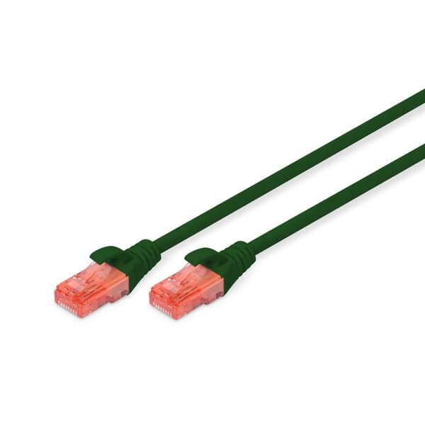 CAT 6e anslutningskabel - ASSMANN - DK-1612-030-G - Grön - 3m