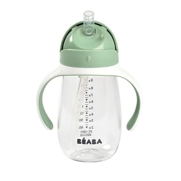 BEABA, Nappflaska/Träningskopp/Halmkopp 300 ml, Salviagrön