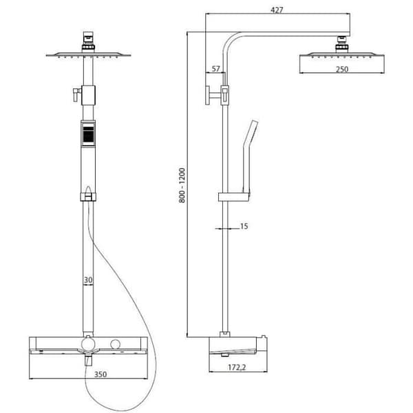SCHÜTTE termostatiskt duschsystem OCEAN 425815