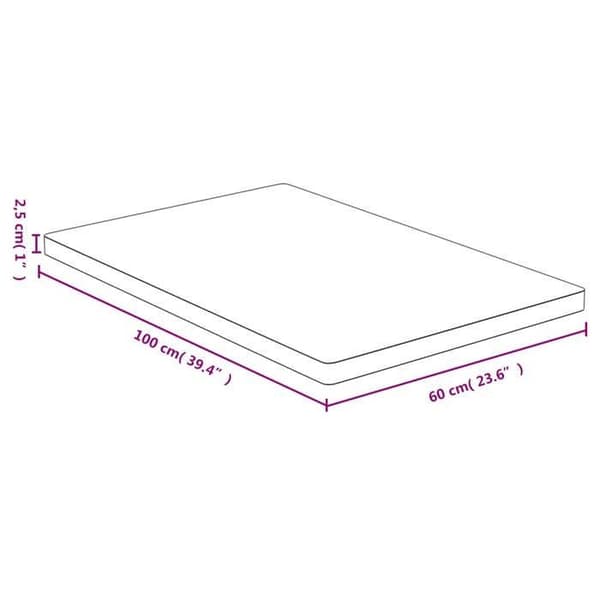 vidaXL Bordsskiva 60x100x2,5 cm Bambu 352717