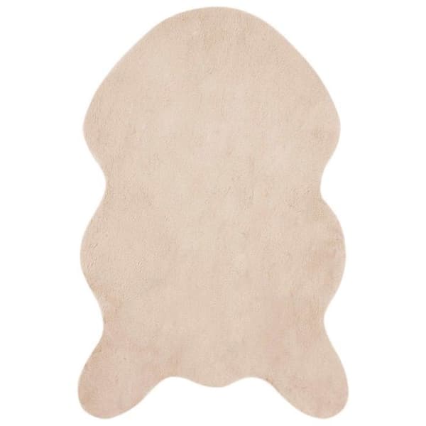 VIDAXL Rektangulär matta 50 x 80 cm taupe - syntetisk päls i polyester