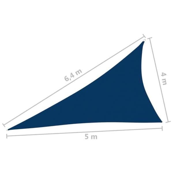 vidaXL Solskyddsduk Oxford Triangulär 4x5x6,4 m Blå