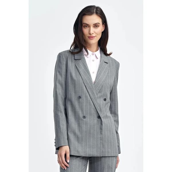 Oversize knäppt blazer för kvinnor Nife Randig