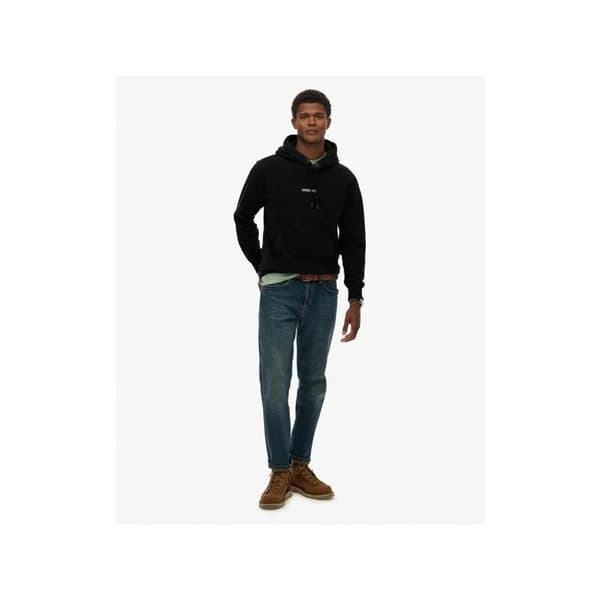 Sweat Superdry Herr Micro S Svart Bomull