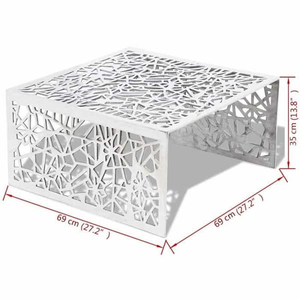 vidaXL Silverfärgad soffbord Geometrisk design Aluminium 242328