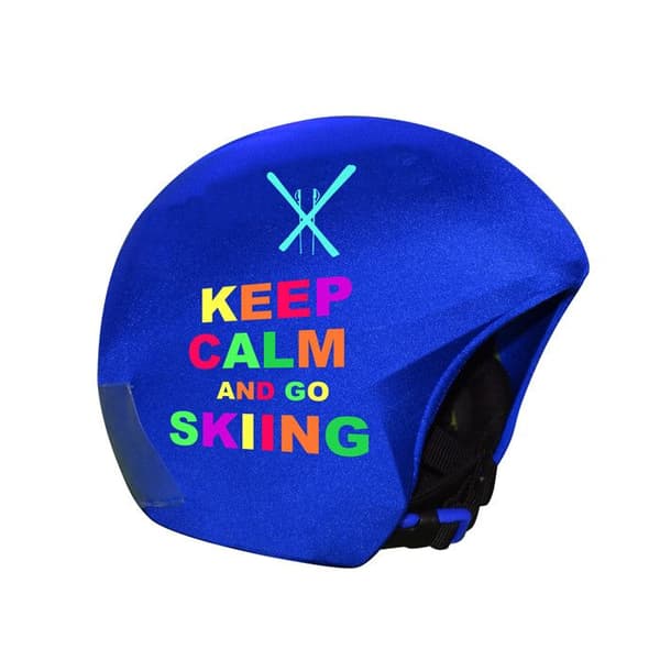 Hjälmöverdrag - COOLCASC - Coolprint Keep Calm - Blå - 83% polyamid/17% elastan - Bakre öppning för glasögon