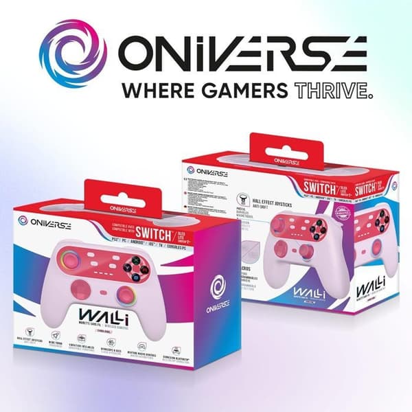 Spelkontroll - ONIVERSE - Walli - Trådlös Bluetooth - Hall Effect joysticks - Kompatibel med Switch & PC