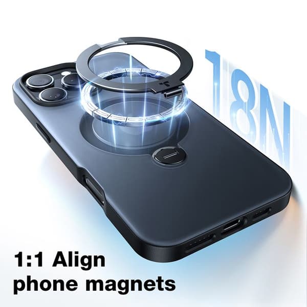 Coque Torras Ostand Spin MagSafe-serien för iPhone 17 Pro Max - Svart