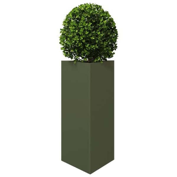 vidaXL Triangulär planteringslåda grön oliv 40x34,5x70 cm stål 851163