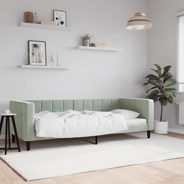 vidaXL Ljusgrå sängsoffa 80x200 cm sammet 354001