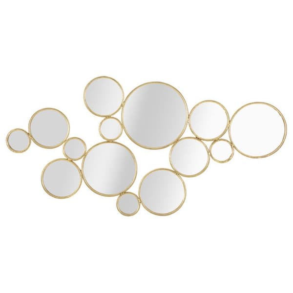 Väggdekoration i Metall "Runda Speglar" 100cm Guld