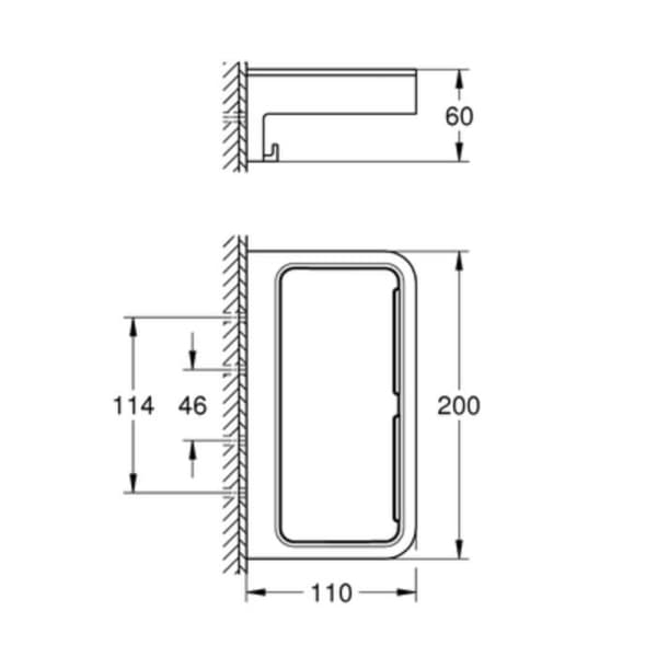 GROHE Start Cube rektangelhylla krom