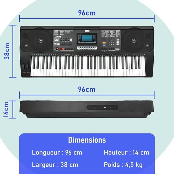 Axus Digital AXP2 61 Tangenter Silver - Ideal för Nybörjare