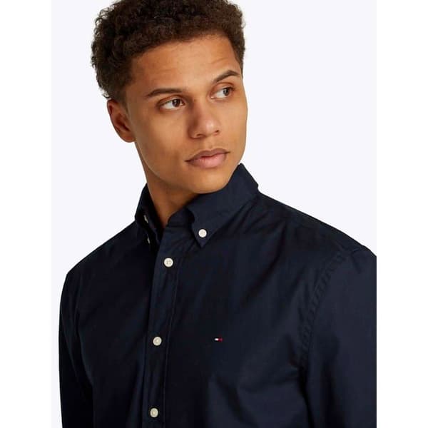 Tommy Hilfiger Core Flex Poplin Skjorta, Enfärgad, Dw5