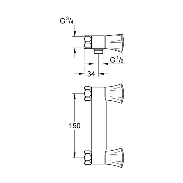 Duschblandare - GROHE - COSTA L - 15x21 - Väggmontering - Backventilshuvud
