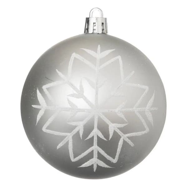 Julkulor - Atmosphera - Julfärger - Set med 8 - Silver och Vitt - D. 8 cm