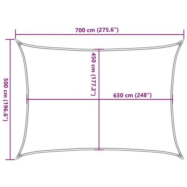 vidaXL Solskyddsduk 160 g/m² rektangulär ljusgrå 5x7 m PEHD 4001994