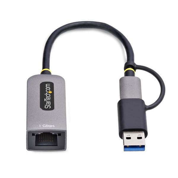 StarTech.com USB-C till Ethernet-adapter med USB-A dongle, 10/100/1000Mbps, USB 3.0 till Ethernet-nätverksadapter