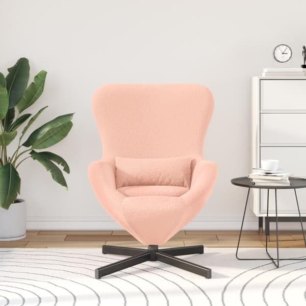 Fåtölj - Äggstol - Bouclétyg - Rosa - Modernt design