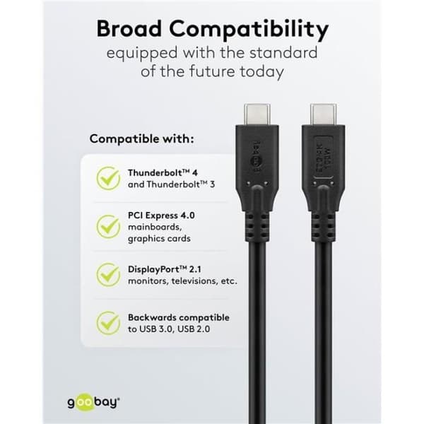 USB-C™-kabel - GOOBAY - USB4™ - 100 W - 20 Gbit/s - 1 m