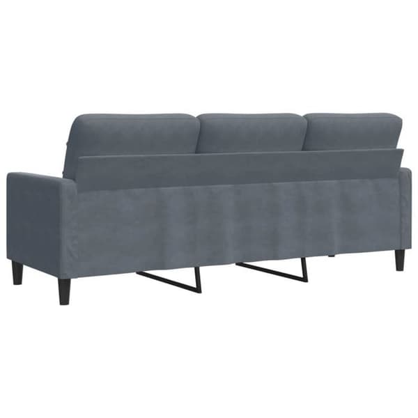 vidaXL 3-sitssoffa Mörkgrå 180 cm Sammet 4007635