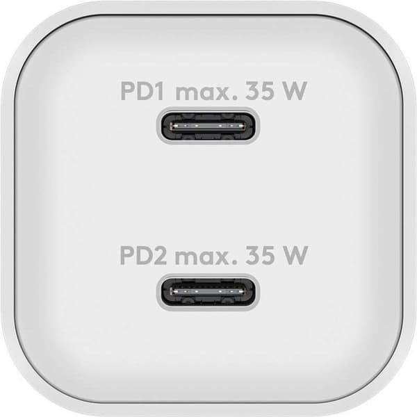 GOOBAY 35W Dubbel USB-C PD GaN Snabbladdare, Vit