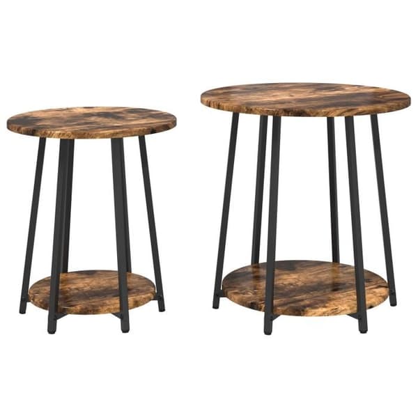 Sidobord - Rökt ek - Rund - Oljad yta - Modern design
