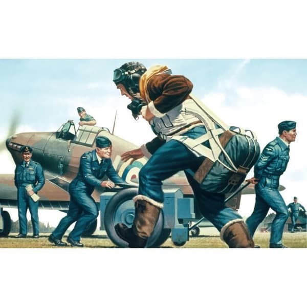 Figur - AIRFIX - RAF Personal 1:76 - Underhålls- och upprustningspersonal - Maskingevär - Kamera
