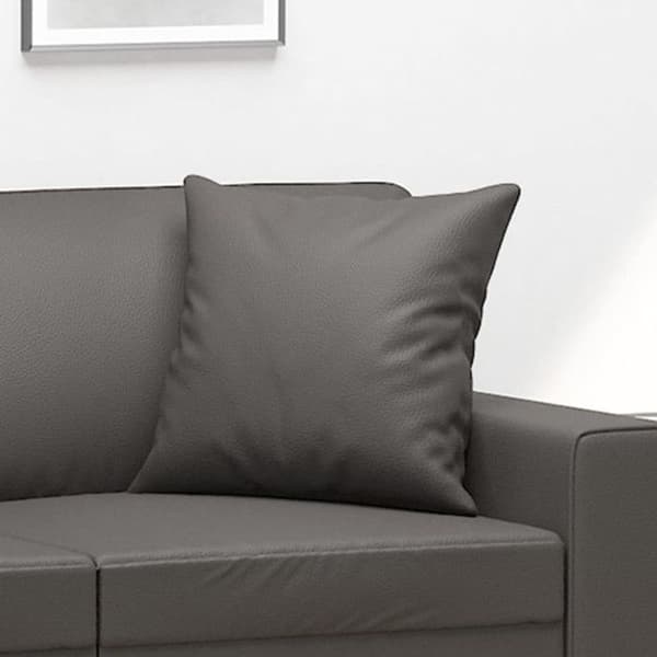 vidaXL prydnadskuddar 2 st Grå 40x40 cm konstläder 349482
